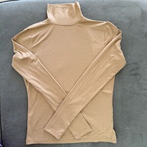 Urban Outfitters Camel Turtleneck Top Open Back Size M Long Sleeve